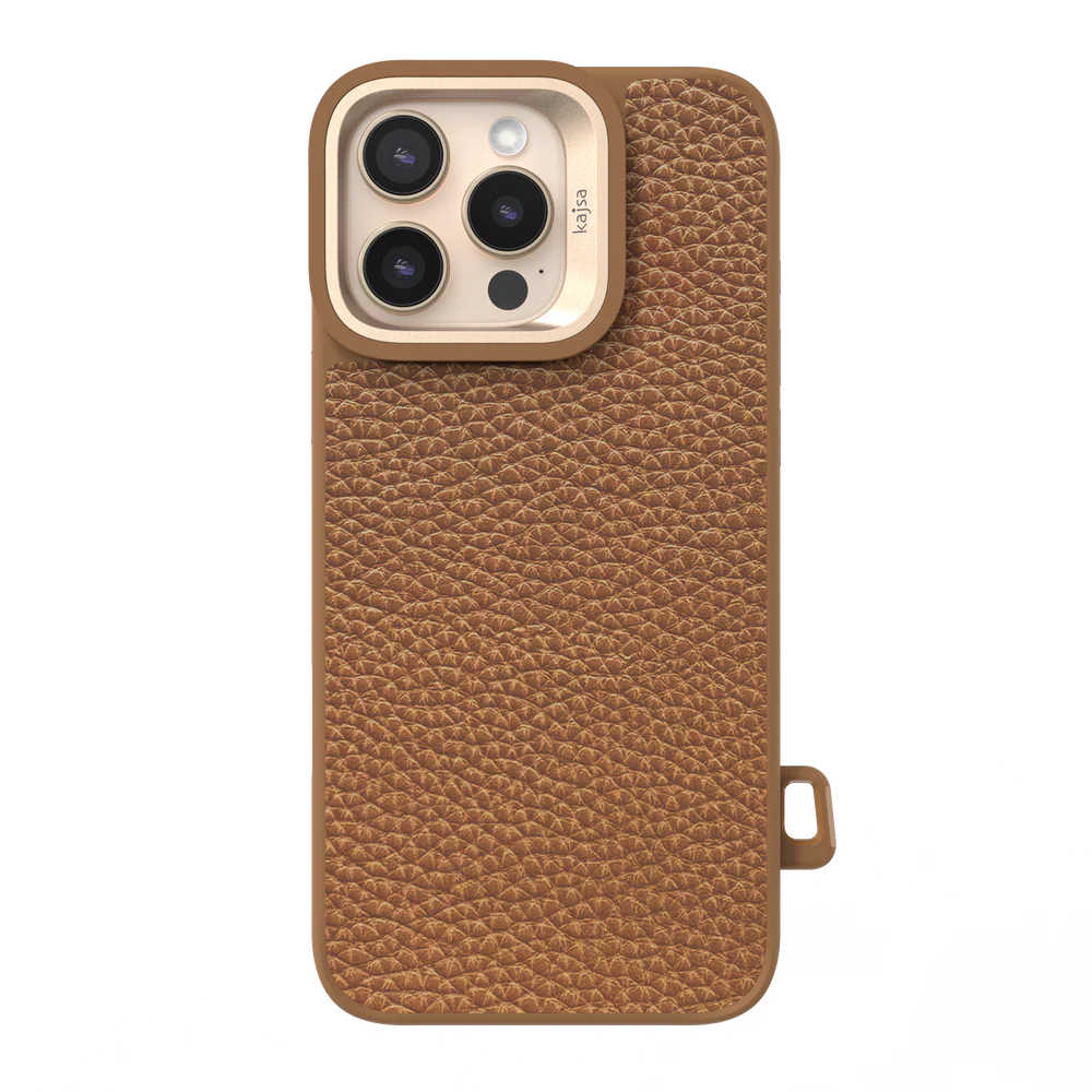 Kajsa Genuine Leathe Togo Litchi Pattern Back Case MagSafe for iPhone 16 Pro Max