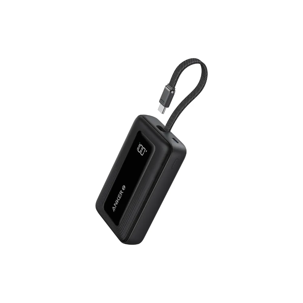 Anker Zolo Power Bank (10K, 30W) with a 5.4-inch (13.7 cm) built-in USB-C Cable