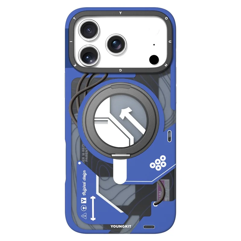 YOUNGKIT for iPhone 17 Pro Max Magnetic Case Kickstand Rotating IMD TPU Phone Case