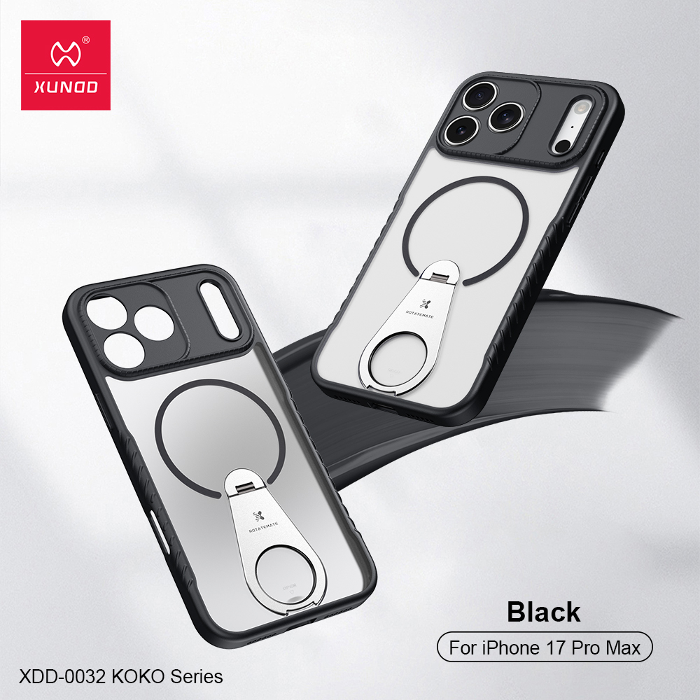 XUNDD XDD-0032 KOKO Series Phone Case Black Color For iPhone 17 Series