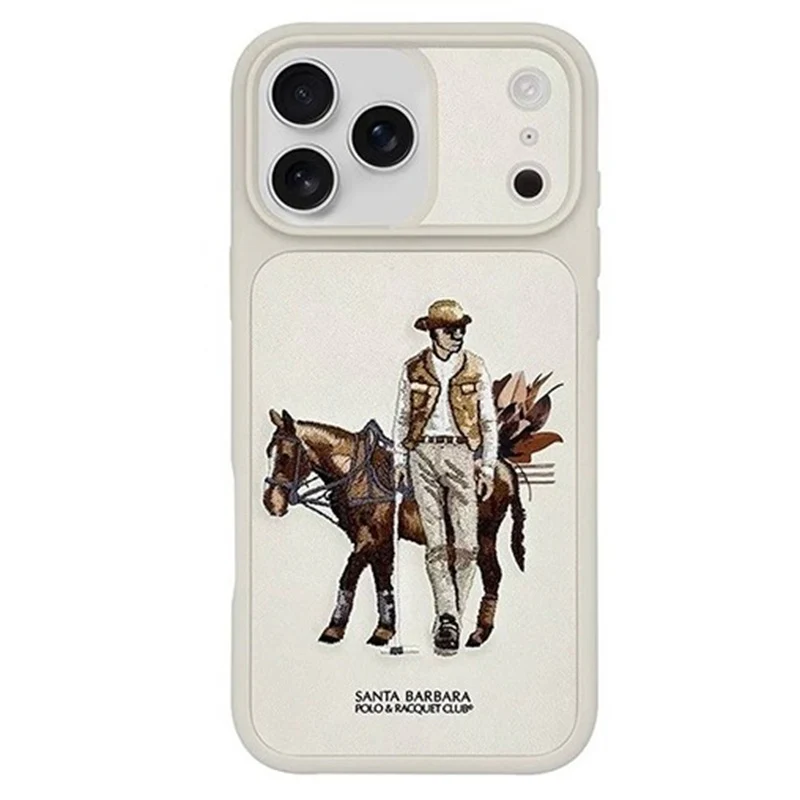 iPhone 17 Pro Max Genuine Leather Original Santa Barbara Polo Club Cedric Series Back Cover