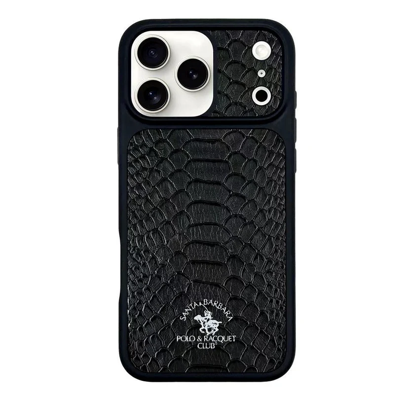 iPhone 17 Pro Max Genuine Leather Original Santa Barbara Polo Club Knight Series Back Cover