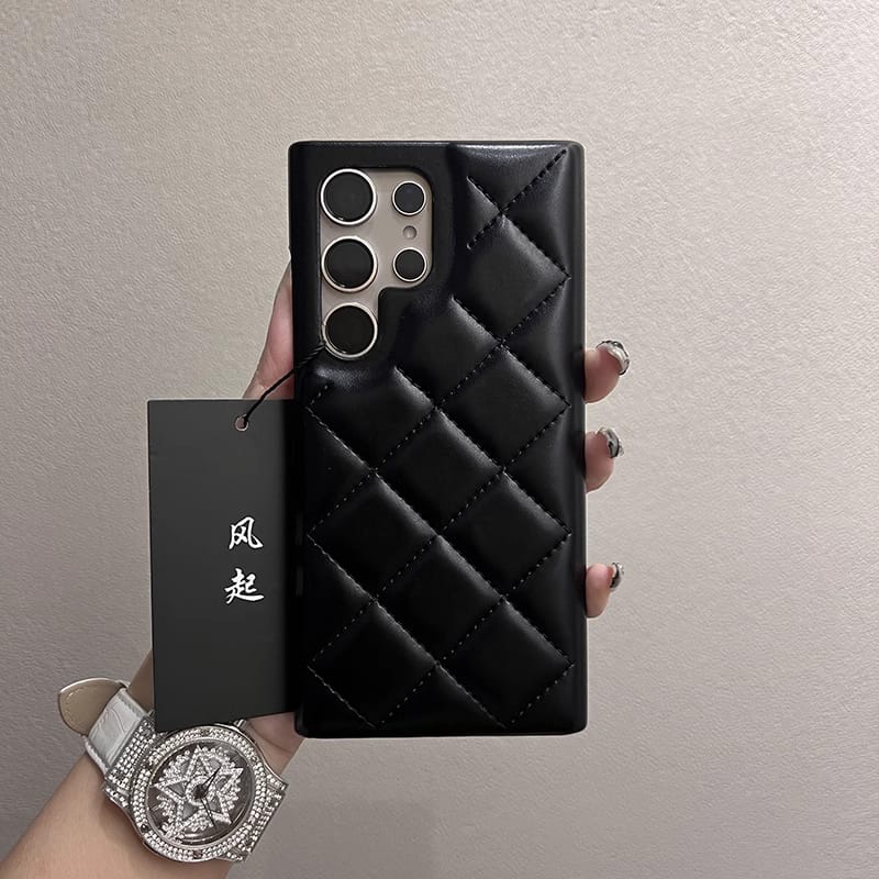 Premium Quilted Leather Case for Samsung galaxy series.